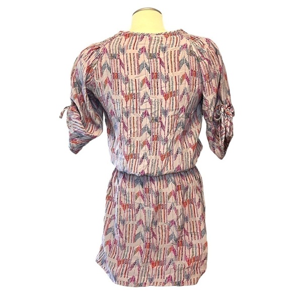 PARKER Silk Dress with Short Sleeves and Smocked Drop Waist - Picture 11 of 16